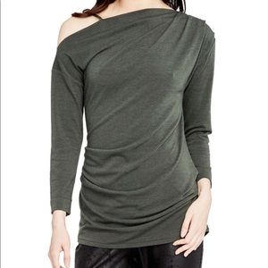 Rachel Roy Army Green Off-the-Shoulder Sweater